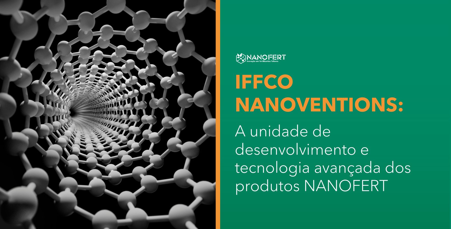 Imagem de estrutura de nanotecnologia exemplificando as nanotecnologias que a IFFCO oferece. Título: IFFCO NANOINVENTIONS